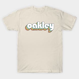 Oakley - Retro Rainbow Typography Faded Style T-Shirt